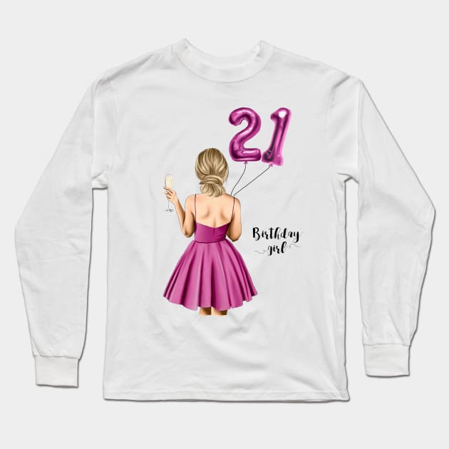 Birthday Girl 1 Long Sleeve T-Shirt by elzafoucheartist